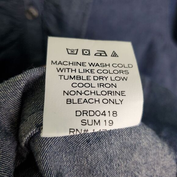 Draper James Ruffle Front Denim Dress Blue Cotton Size 4 - Picture 10 of 10